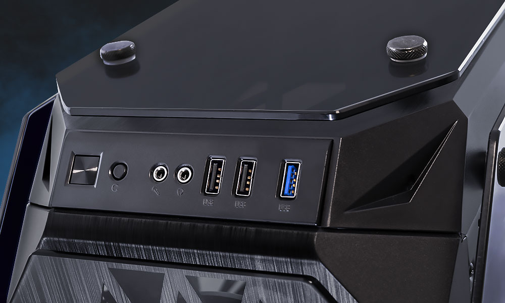 Conexiones superiores de la caja gaming Kraken Conexiones superiores de la caja gaming Kraken