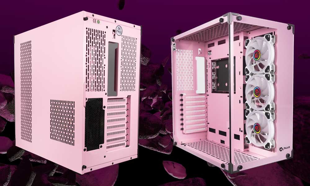 Interior de la caja gaming rosa Orchid Interior de la caja gaming rosa Orchid